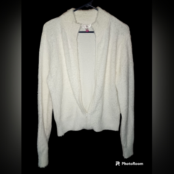 NWT No Boundaries Zip Sweater Sz XXL (19) Cream - Picture 2 of 4